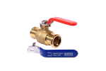 Press Fit Red & Blue Lever Ball Valve