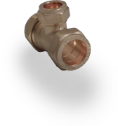 Compression 15mm x 15mm x 22mm Tee Reducing Tee