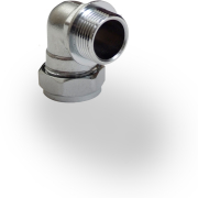 Compression 15mm x 1/2" Male Iron Elbow Chrome Plated