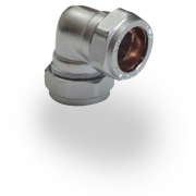 Compression 22mm Elbow Chrome Plated