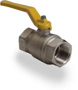3/4" Gas Yellow Lever Ball Valve F x F