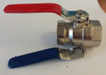 1 1/2" Red & Blue Lever Ball Valve F x F