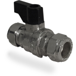 15mm Chrome Isolation Valve Full Bore Black Lever WRAS 15mm Chrome Isolation Valve Full Bore Black Lever WRAS