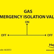 Gas Emergency Isolation Valve Labels (Pack of 10)