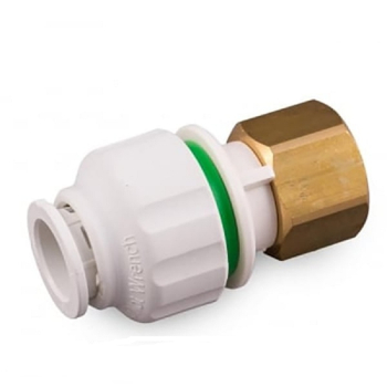 Pipelife Twistloc Straight Tap Connector White (Brass Nut)