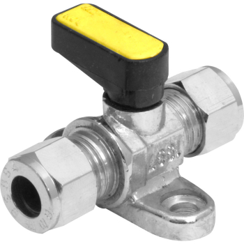 10mm Compression Mini Ball Valve c/w Wall Plate 10mm Compression Mini Ball Valve c/w Wall Plate