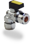 8mm Compression Mini Ball Valve Angled CP 8mm Compression Mini Ball Valve Angled CP