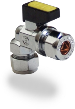 8mm Compression Mini Ball Valve Angled CP 8mm Compression Mini Ball Valve Angled CP