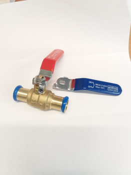 Press Fit Red/Blue Lever Ball Valve